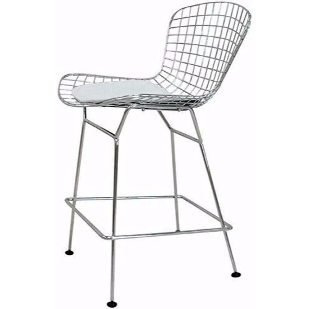 Nicer Furniture Chromed Steel Leatherette Pu Pad Counter Stools