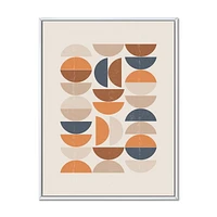 Designart Abstract Sun and Moon S In Blue and Orange FLOAT FRAME WALL ART