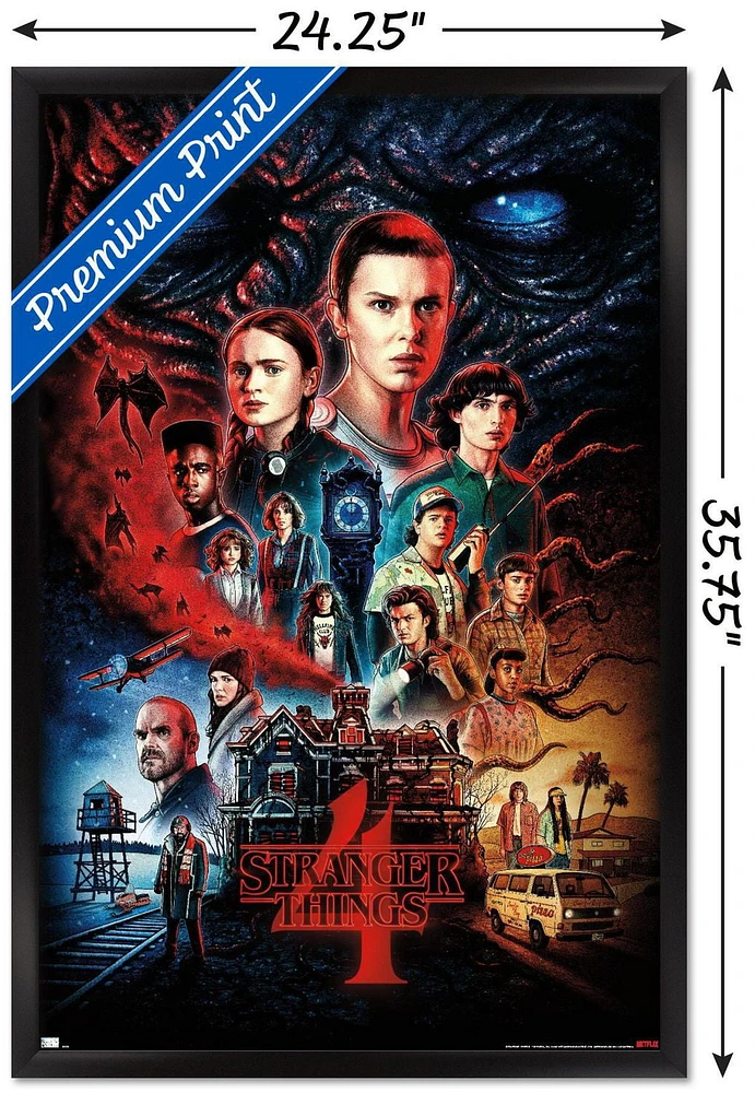 Netflix Stranger Things: Season 4 - One Sheet Wall Poster, 22.375" x 34" Framed