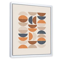 Designart Abstract Sun and Moon S In Blue and Orange FLOAT FRAME WALL ART