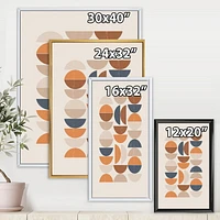 Designart Abstract Sun and Moon S In Blue and Orange FLOAT FRAME WALL ART