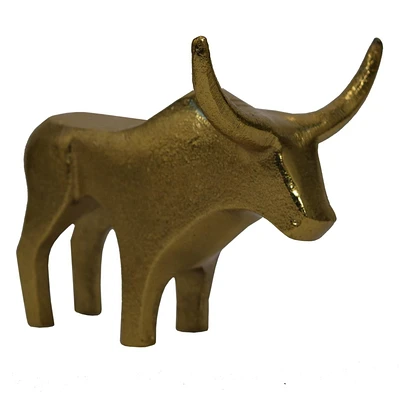 hometrends Gold Cast Metal Bull Decorative Accessory