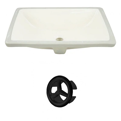 20.75-in. W CSA Rectangle Bathroom Undermount Sink Set In Biscuit - Black Hardware AI-20526