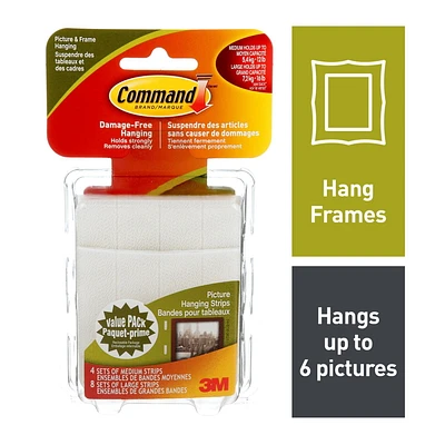 Command™ Picture Hanging Strips, 17209-EF, medium and large, Command™ Strips 17209-EF