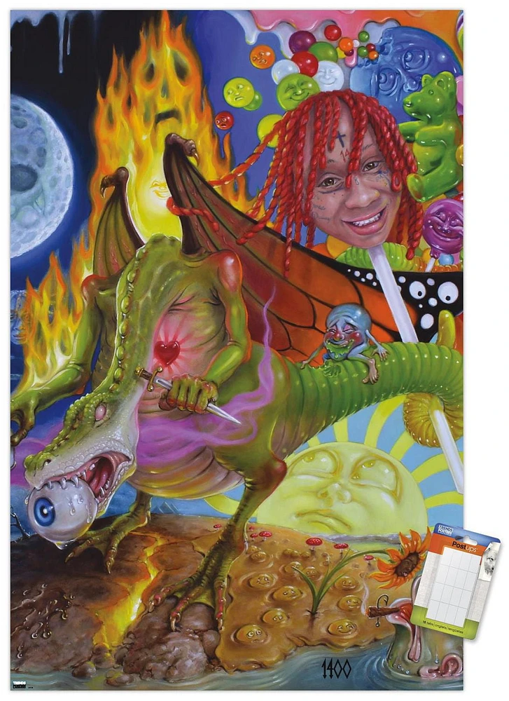 Trippie Redd - Trip at Knight Album Cover Wall Poster with Magnetic Frame