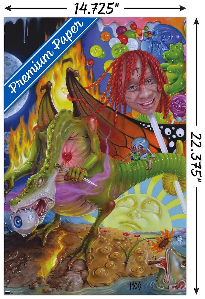 Trippie Redd - Trip at Knight Album Cover Wall Poster with Magnetic Frame