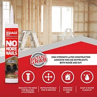 LePage No More Nails Heavy Duty Construction Adhesive, LePage No More Nails Heavy Duty