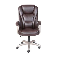 Serta Big & Tall Bonded Leather Commercial Office Chair with Memory Foam, Brown