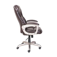 Serta Big & Tall Bonded Leather Commercial Office Chair with Memory Foam, Brown