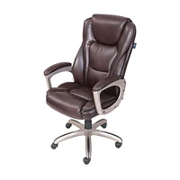 Serta Big & Tall Bonded Leather Commercial Office Chair with Memory Foam, Brown