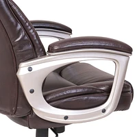 Serta Big & Tall Bonded Leather Commercial Office Chair with Memory Foam, Brown