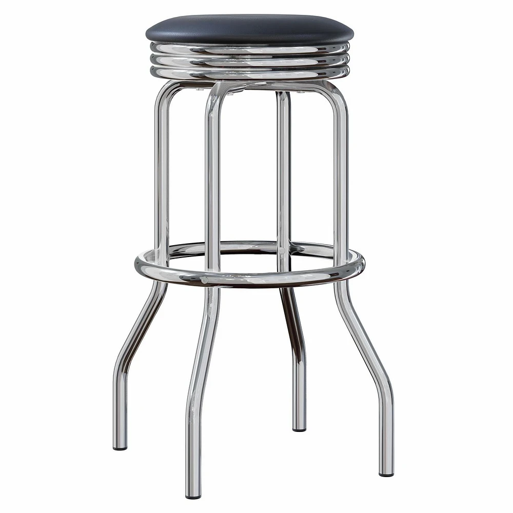 Summit 3-Pc Pub Table and Swivel Stool Set, Black & Chrome - 93362