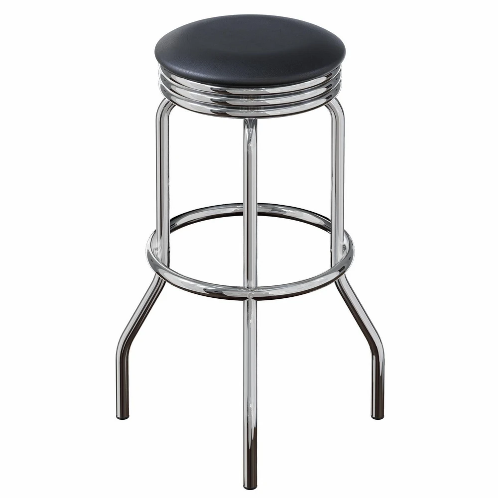 Summit 3-Pc Pub Table and Swivel Stool Set, Black & Chrome - 93362