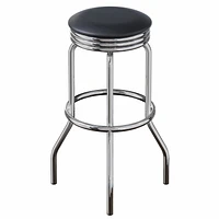 Summit 3-Pc Pub Table and Swivel Stool Set, Black & Chrome - 93362