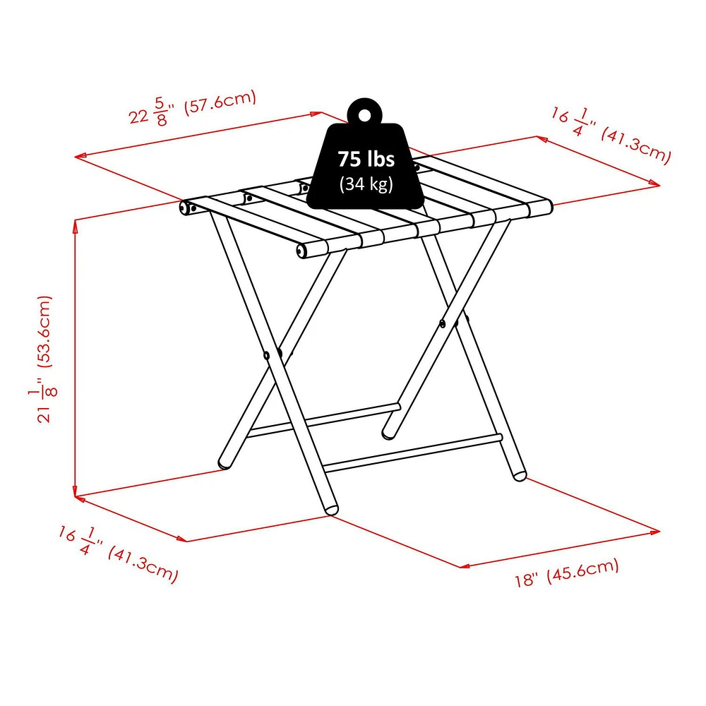 Winsome 93522- Tavin Luggage Rack, Folding Straight Leg