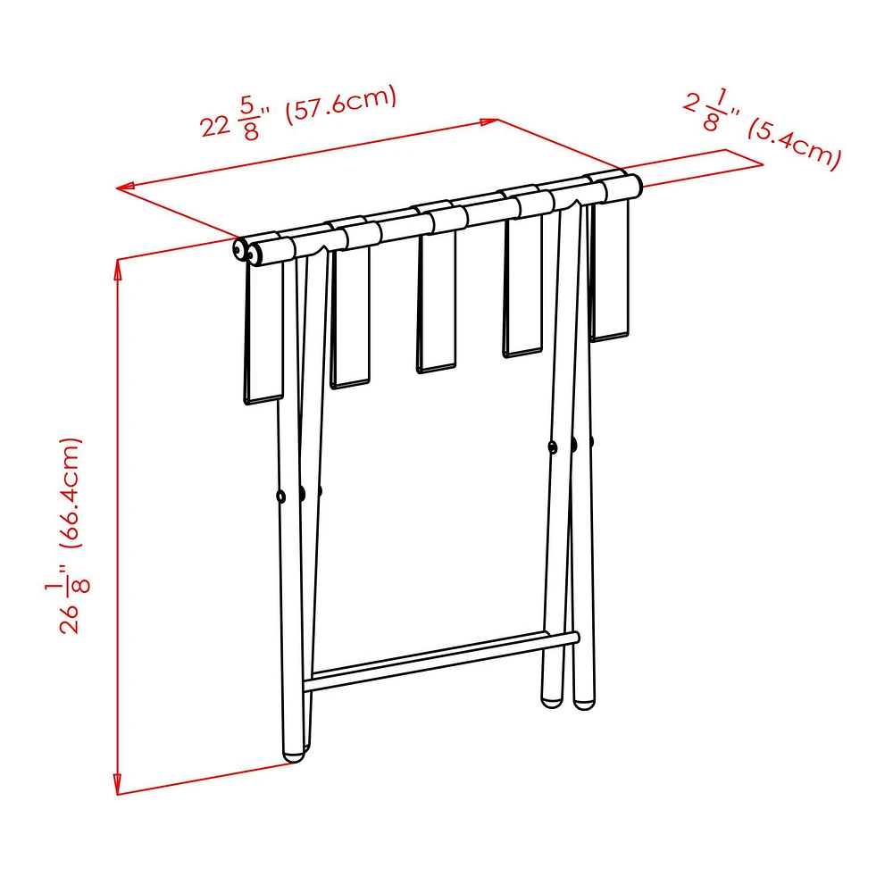 Winsome 93522- Tavin Luggage Rack, Folding Straight Leg