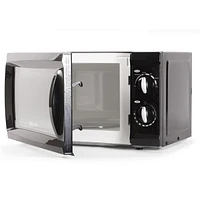 COMMERCIAL CHEF 0.6 Cubic Foot Microwave with 6 Power Levels, Small Microwave with Grip Handle, 600W Countertop Microwave with 30 Minute Timer and Mechanical Dial Controls, Black