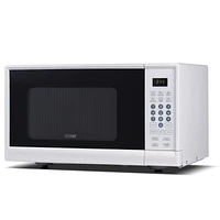 COMMERCIAL CHEF 0.9 Cu Ft Microwave with 10 Power Levels, Push Button and Child Lock, 900 Watt Microwave with Digital Controls, Countertop Microwave with Timer and Quick-Touch Menu, White