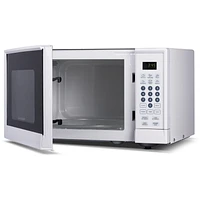 COMMERCIAL CHEF 0.9 Cu Ft Microwave with 10 Power Levels, Push Button and Child Lock, 900 Watt Microwave with Digital Controls, Countertop Microwave with Timer and Quick-Touch Menu, White