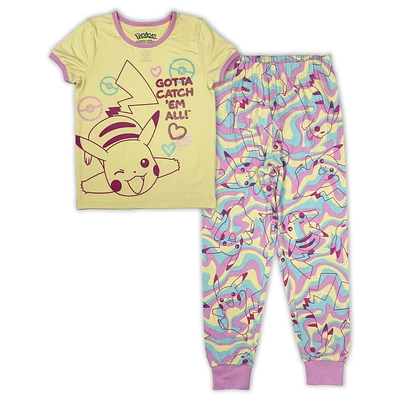 Pokemon 2 piece printed pyjama set for girls