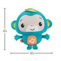 Fisher-Price Music & Sounds Monkey Plush Infant Sensory Toy for Ages 6+ months, Ages 6M+