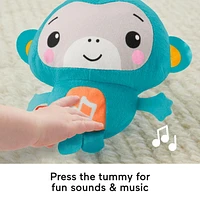 Fisher-Price Music & Sounds Monkey Plush Infant Sensory Toy for Ages 6+ months, Ages 6M+