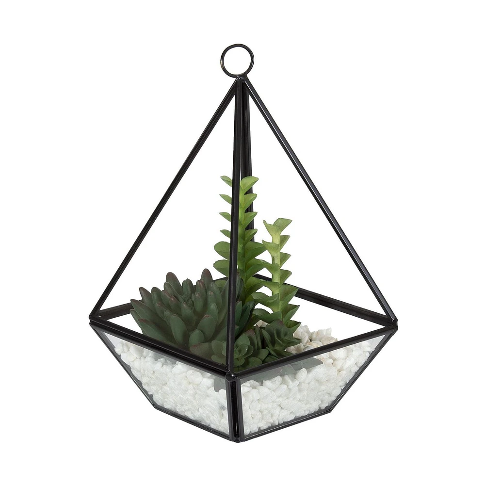 hometrends  Succulent Terrarium, 4.72in Wx6.69in Hx4.72in D