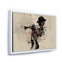 Designart Woman Playing Jazz Trumpet FLOAT FRAME WALL ART