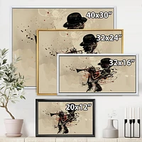 Designart Woman Playing Jazz Trumpet FLOAT FRAME WALL ART