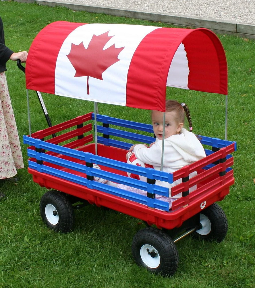 Millside Canada flag full length canopy kids 20" x 38" wagon