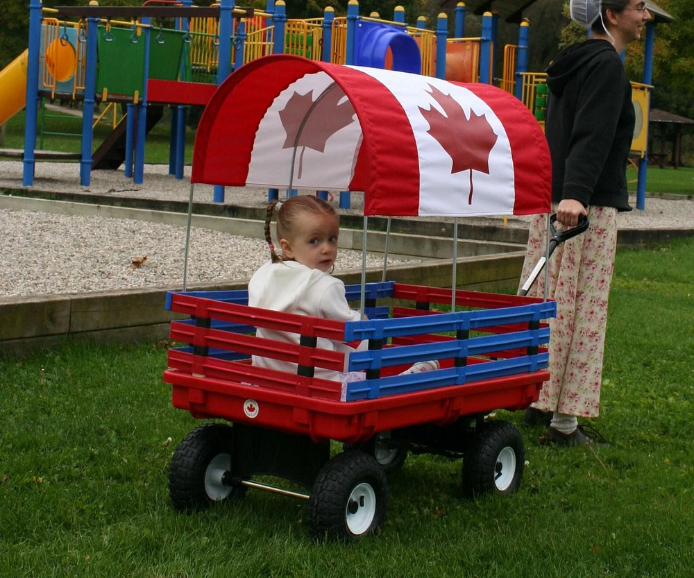 Millside Canada flag full length canopy kids 20" x 38" wagon