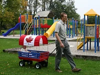 Millside Canada flag full length canopy kids 20" x 38" wagon