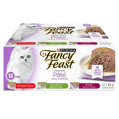 Fancy Feast Deli Supper Pate Variety Pack, Wet Cat Food 12 X 85g, 12 X 85g