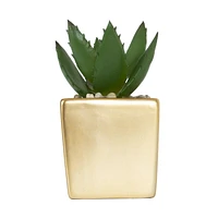 Kibo Mini Faux Succulent Gold Pot, 3.75in H x 1.78in Dia