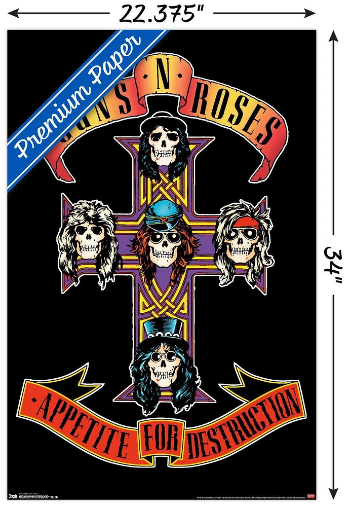 Guns N' Roses - Cross Wall Poster, 22.375" x 34"