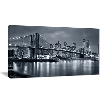 Design Art Panorama New York City at Night Cityscape Canvas Art Print