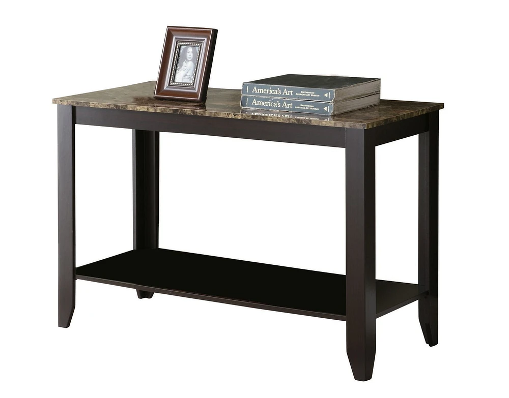 Monarch Specialties Accent Table, Console, Entryway, Narrow, Sofa, Living Room, Bedroom, Laminate, Brown Marble Look, Transitional