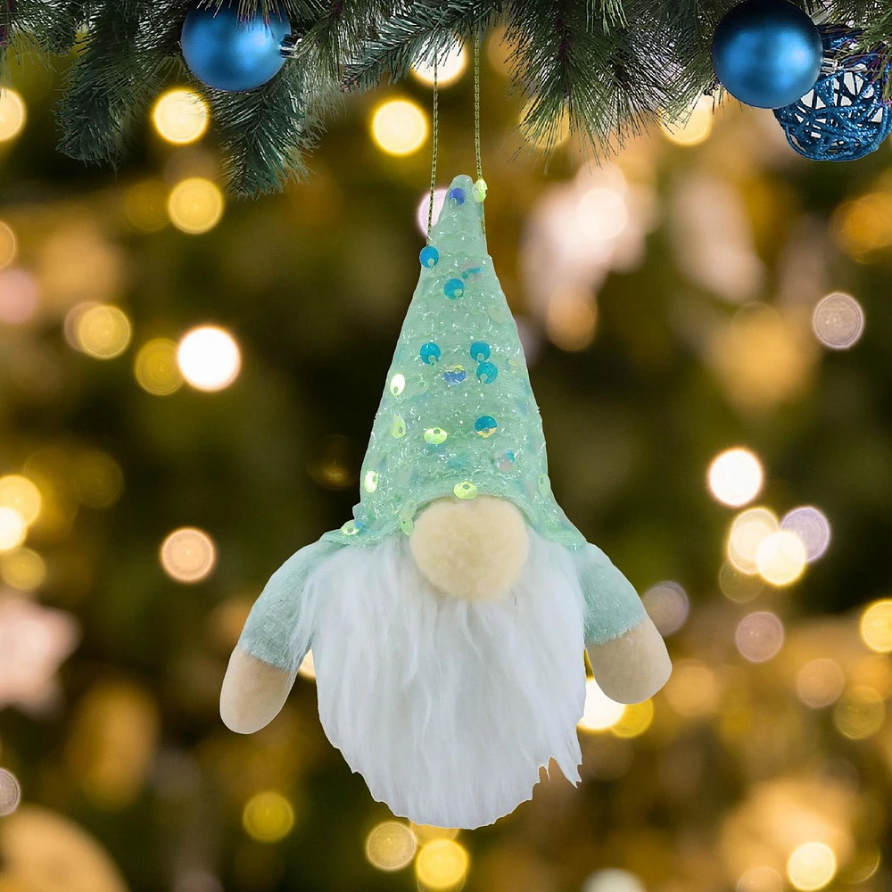 Holiday Time LED Green Fabric Gnome Ornament