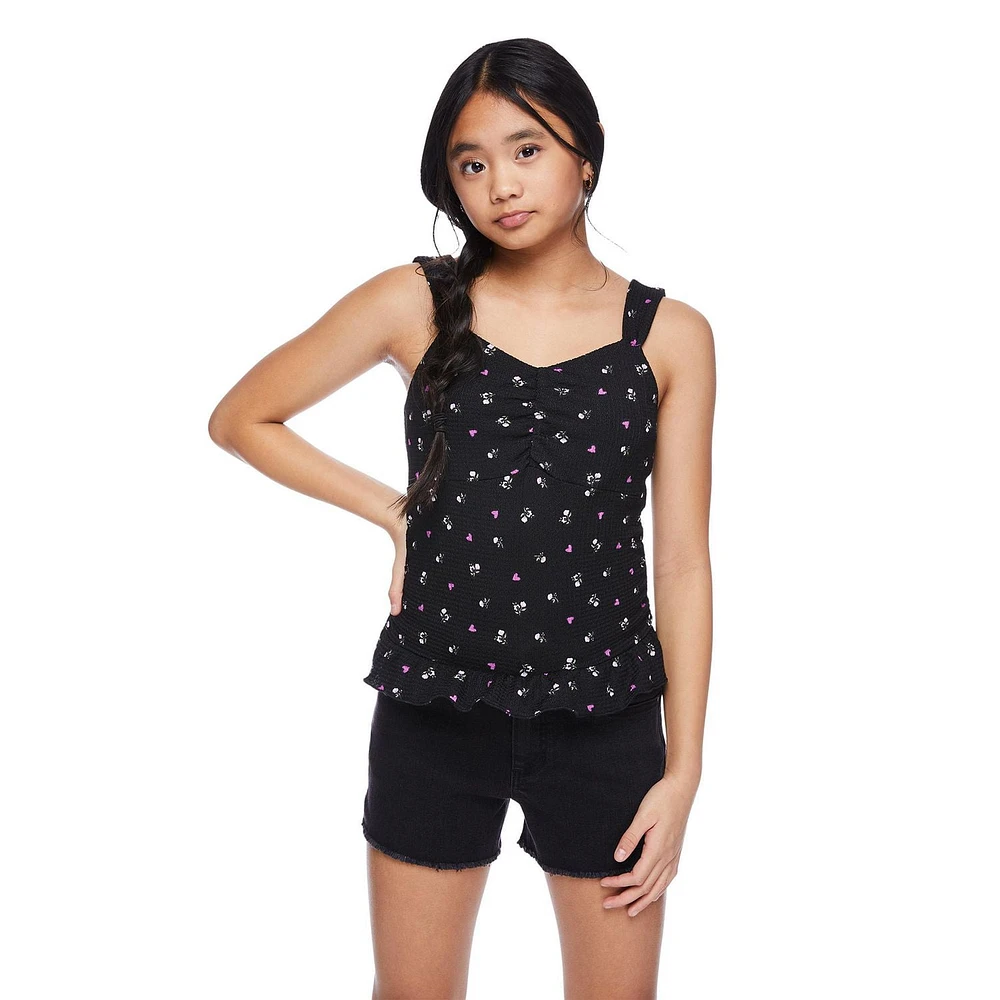 My Sister's Closet Girls' Ruched Peplum Tank, Sizes S-XXL