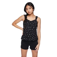 My Sister's Closet Girls' Ruched Peplum Tank, Sizes S-XXL