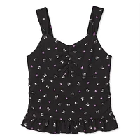 My Sister's Closet Girls' Ruched Peplum Tank, Sizes S-XXL