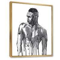 Designart Handsome African Man Portrait On White I FLOAT FRAME WALL ART