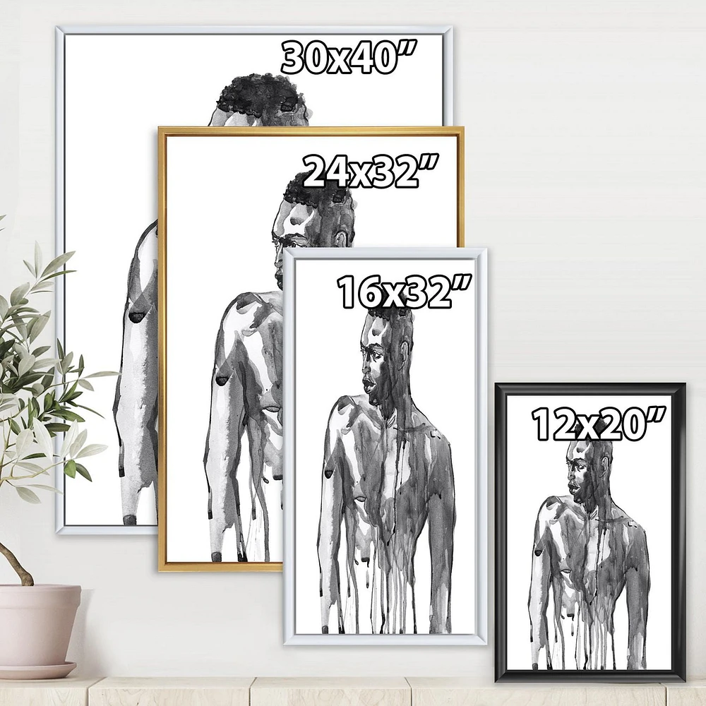 Designart Handsome African Man Portrait On White I FLOAT FRAME WALL ART