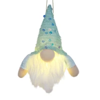 Holiday Time LED Green Fabric Gnome Ornament