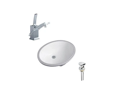 DROP Bath and Kitchen DR091096 Undermount Bathroom Sink Set