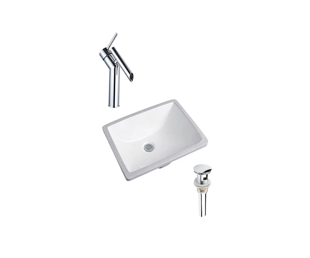 DROP Bath and Kitchen DR091143 Undermount Bathroom Sink Set