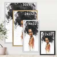 Designart Portrait of African American Woman VII FLOAT FRAME WALL ART