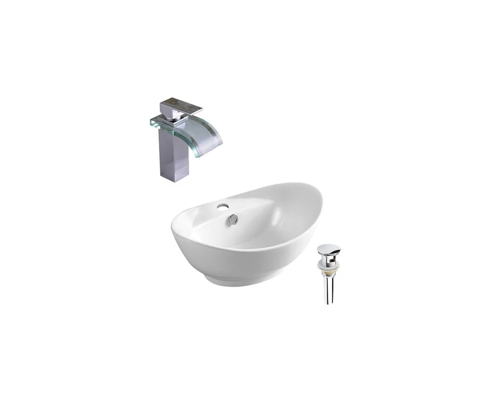 DROP Bath and Kitchen DR091327 Bathroom Vessel Sink Set