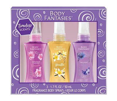 Body Fantasies Purple Trio Fragrance Body Sprays Gift Set