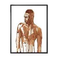 Designart Handsome African Man Portrait On White II FLOAT FRAME WALL ART